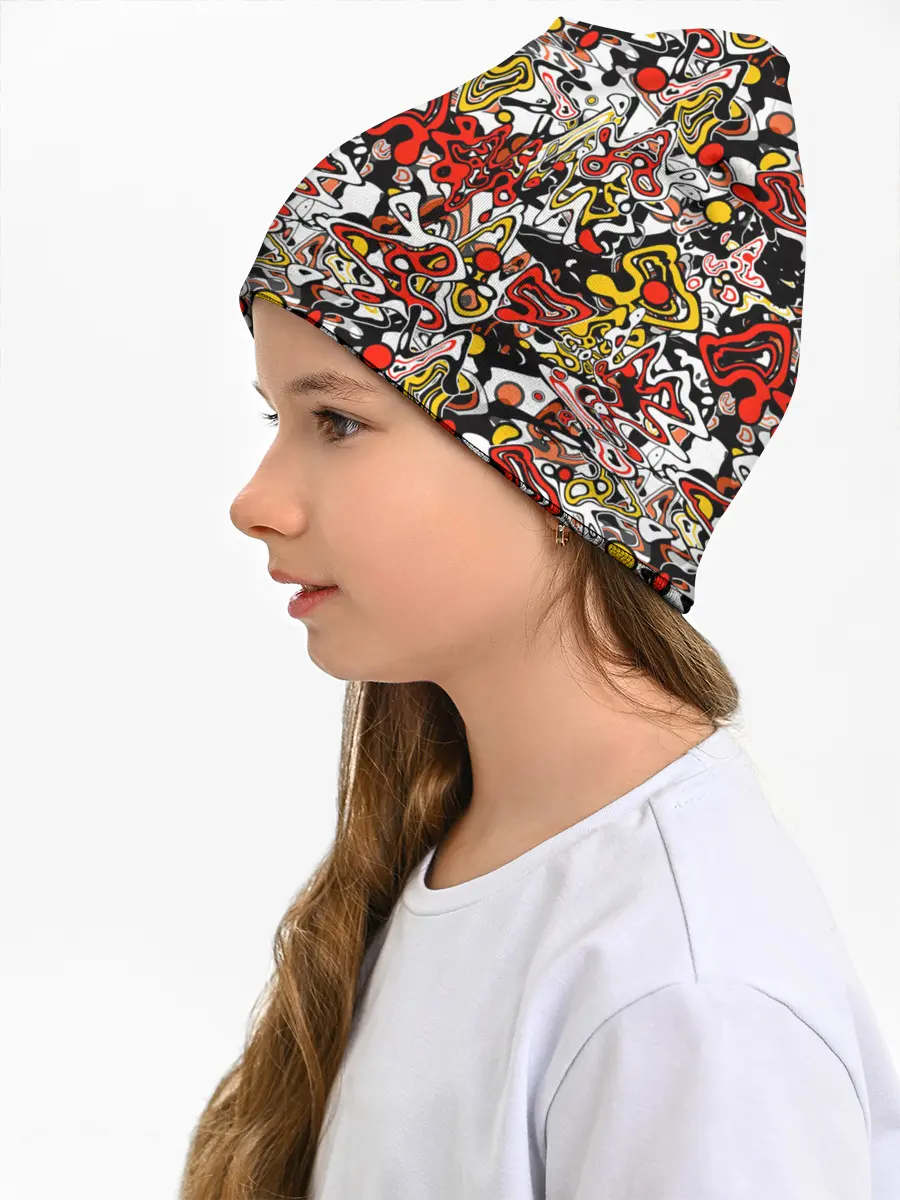 Детская шапка / Абстрактный разноцветный узор