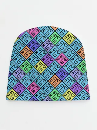 Детская шапка / Неоновый яркий абстрактный узо