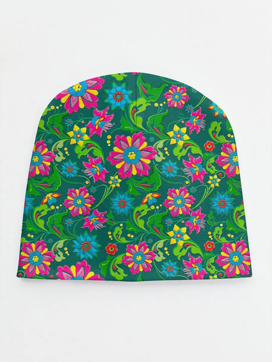Детская шапка / Поле разноцветных цветков
