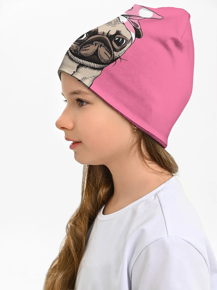 Детская шапка / Мопс | собака