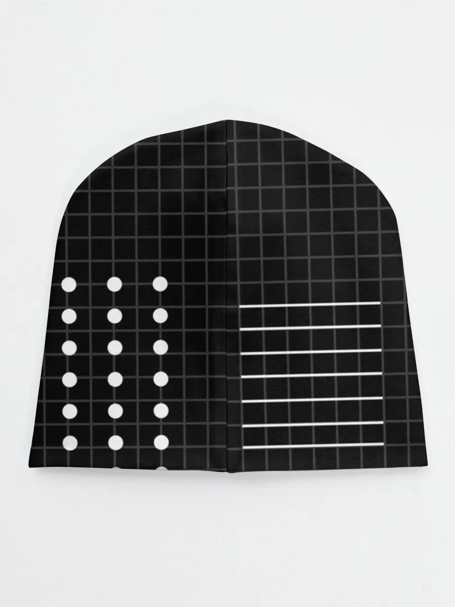 Детская шапка / Черно-белые фигуры 3D