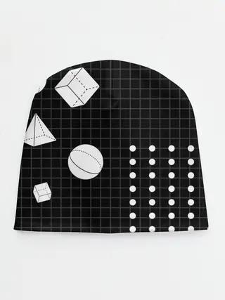 Детская шапка / Черно-белые фигуры 3D