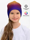 Детская шапка / Размытый оранжево-фиолетовый