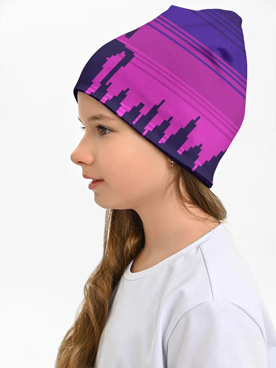 Детская шапка / Сиреноголовый Пиксельный Город