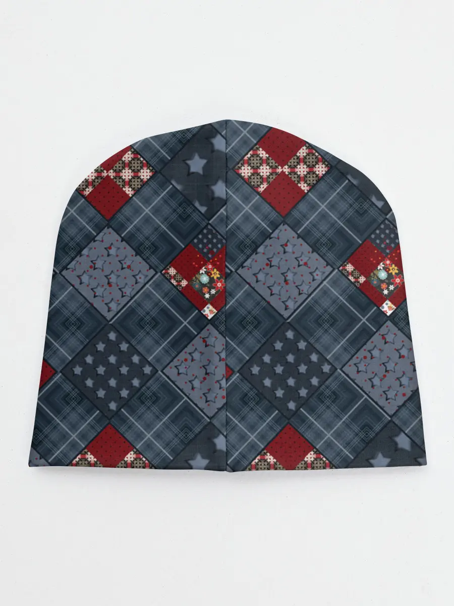 Детская шапка / Синий джинсовый плед