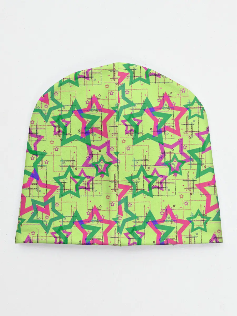 Детская шапка / Зеленый узор Звезды