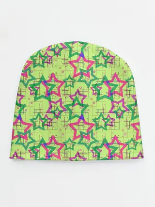 Детская шапка / Зеленый узор Звезды