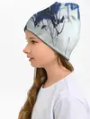Детская шапка / Серо-синее абстрактное
