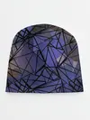 Детская шапка / Синий-бежевый абстрактный узор