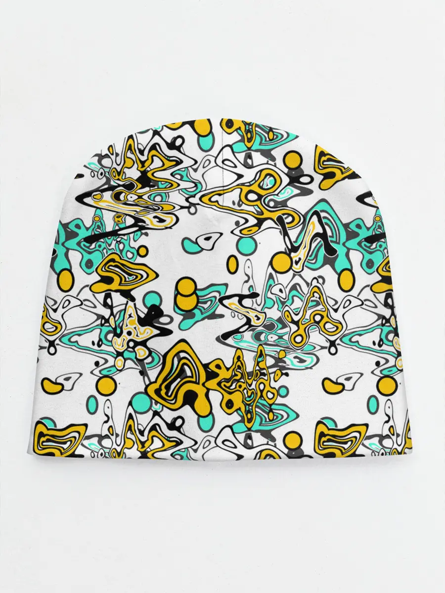 Детская шапка / Бирюзово-желтый узор