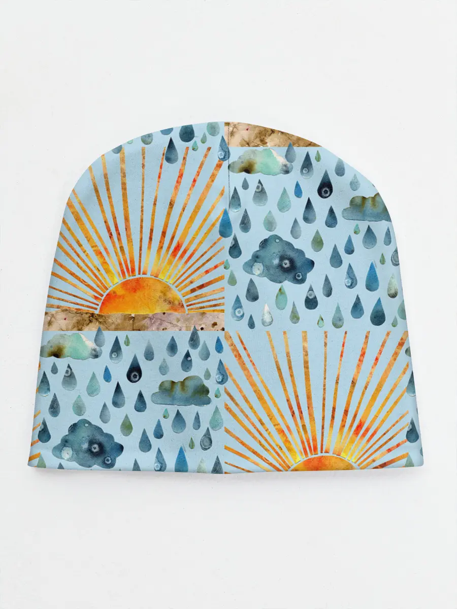 Детская шапка / Осенний паттерн: Дождь и солнце