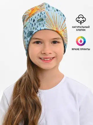 Детская шапка / Осенний паттерн: Дождь и солнце
