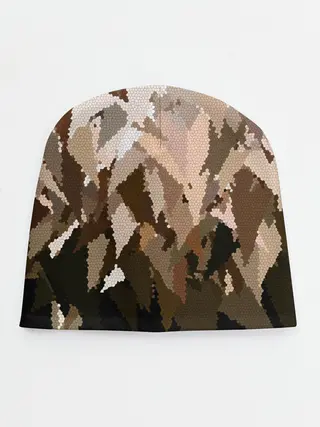 Детская шапка / Бежево-коричневая мозаика
