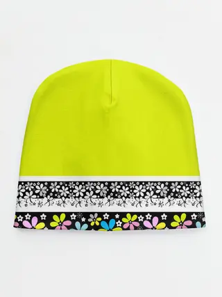Детская шапка / Яркий цветочный узор