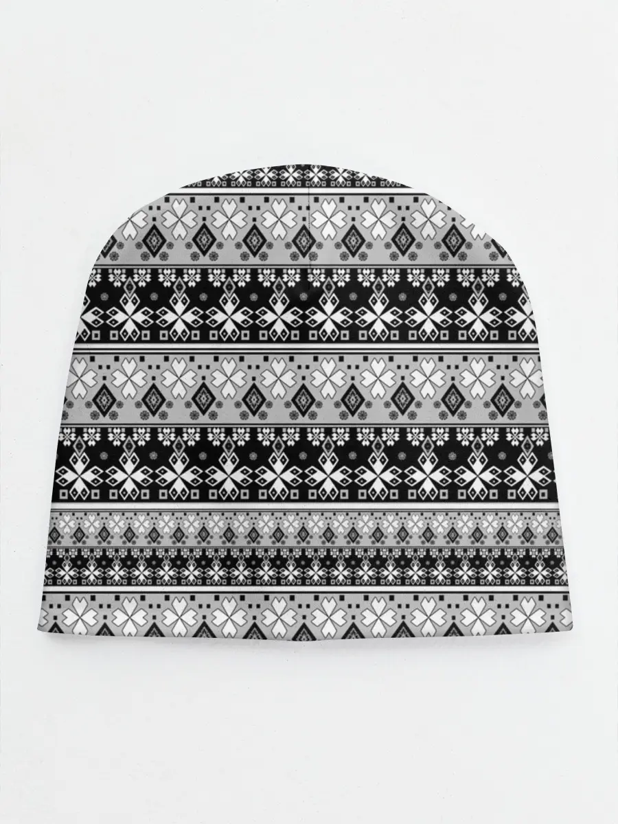 Детская шапка / Черно-белый орнамент