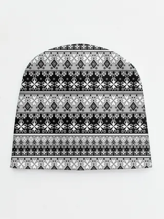 Детская шапка / Черно-белый орнамент