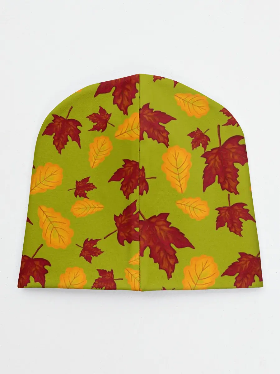 Детская шапка / осенние листья клён и дуб