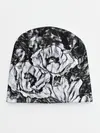 Детская шапка / Черно-белый узор. Маки.