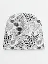Детская шапка / Черно-белый узор Тропики