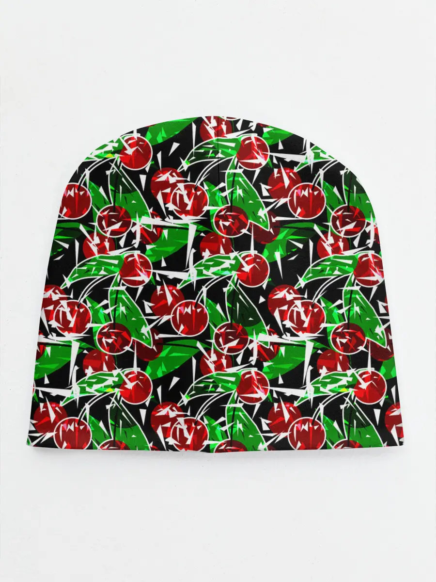 Детская шапка / Абстрактный узор спелая вишня