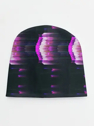 Детская шапка / Розовый глитч