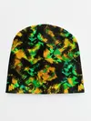 Детская шапка / Абстрактный желто-зеленый узор