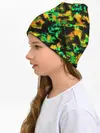 Детская шапка / Абстрактный желто-зеленый узор