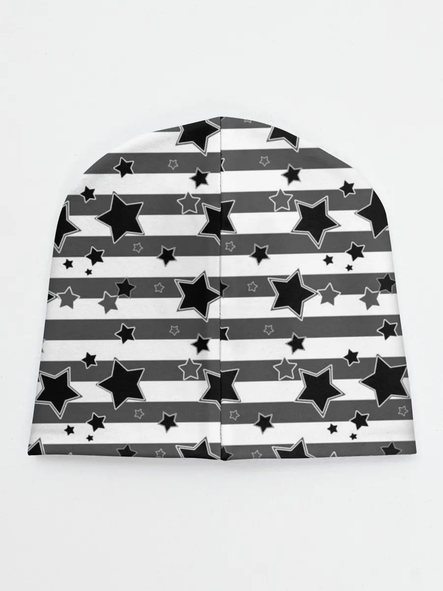 Детская шапка / Черно-белый полосатый узор