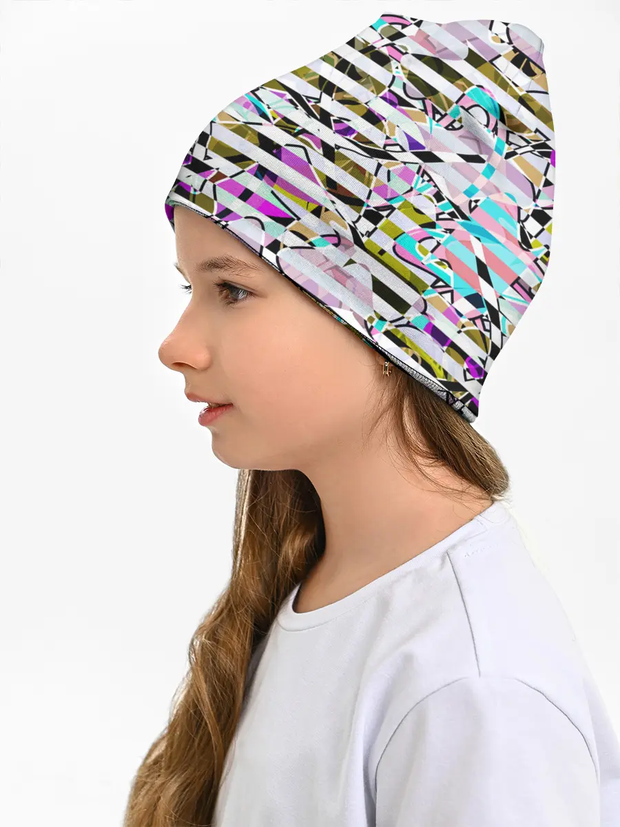 Детская шапка / Полосатый абстрактный узор