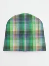Детская шапка / Зеленый клетчатый узор