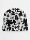 Детская шапка / Лилии черно-белые