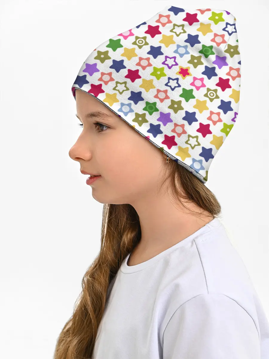 Детская шапка / Разноцветные звездочки