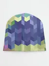 Детская шапка / Абстрактный бежево-синий узор