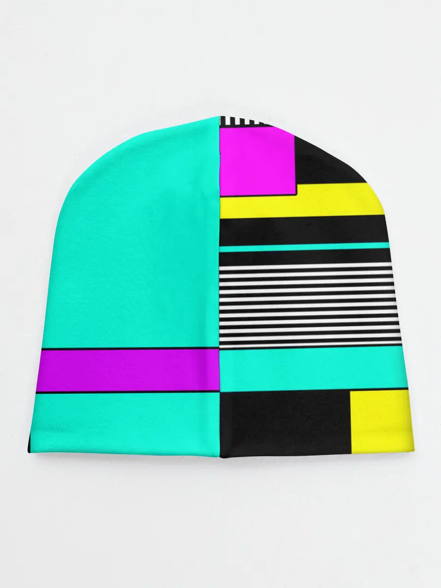 Детская шапка / Геометрический неоновый узор
