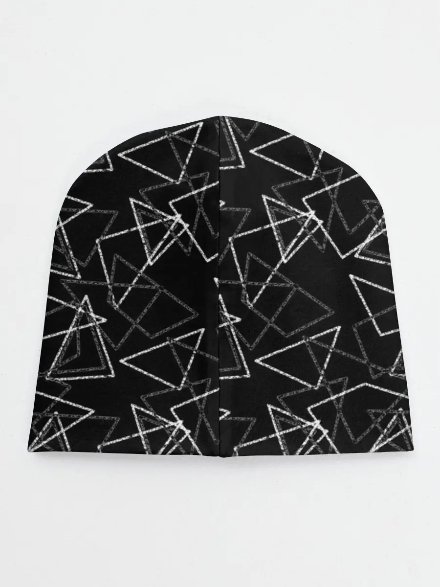 Детская шапка / Черно-белый геометрический
