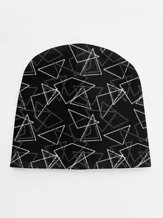 Детская шапка / Черно-белый геометрический