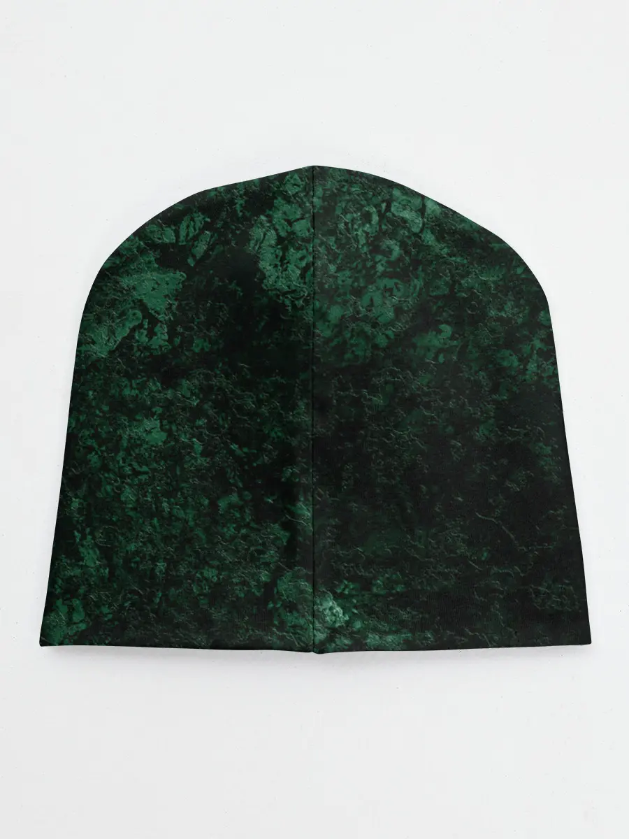 Детская шапка / Темно-зеленый мраморный узор