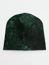 Детская шапка / Темно-зеленый мраморный узор