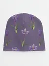 Детская шапка / Цветы шафрана на фиолетовом