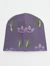 Детская шапка / Цветы шафрана на фиолетовом