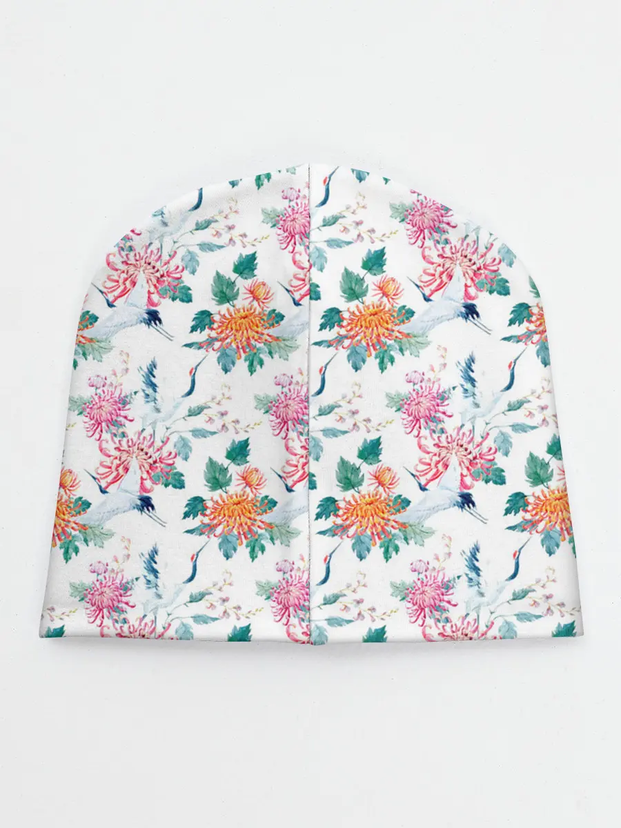 Детская шапка / Журавли и хризантемы