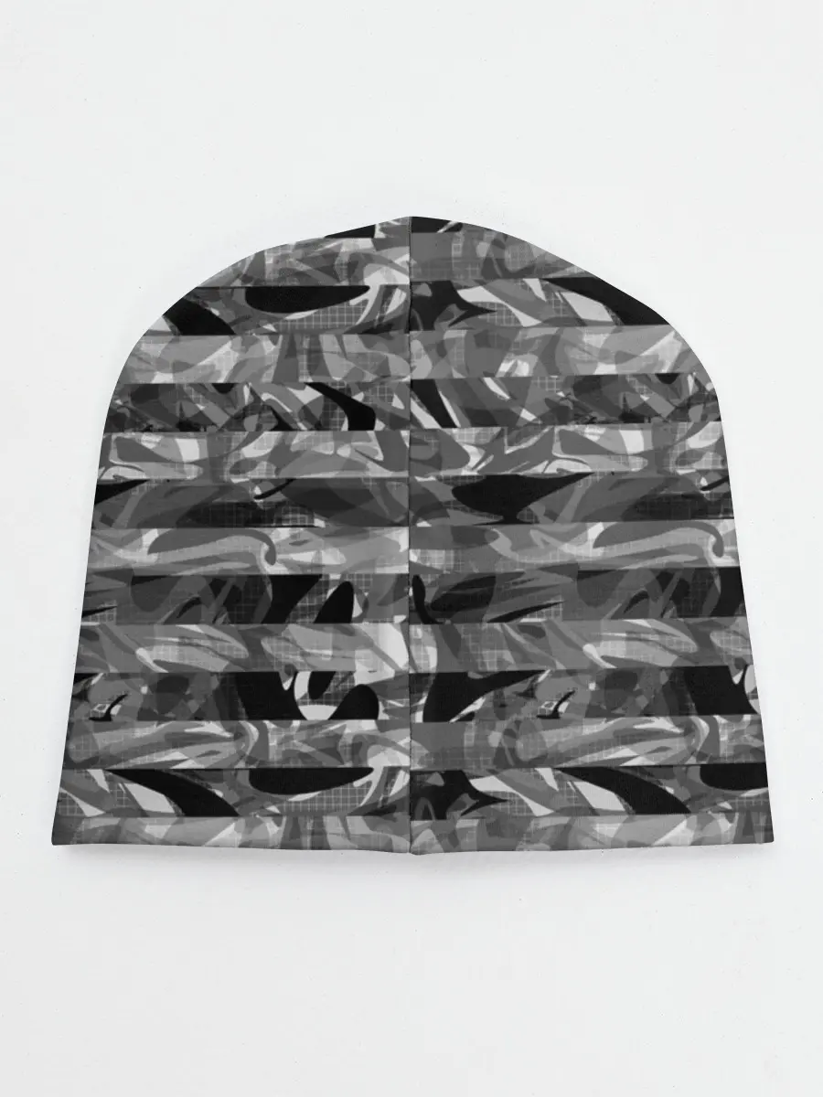 Детская шапка / Черно -белый полосатый узор