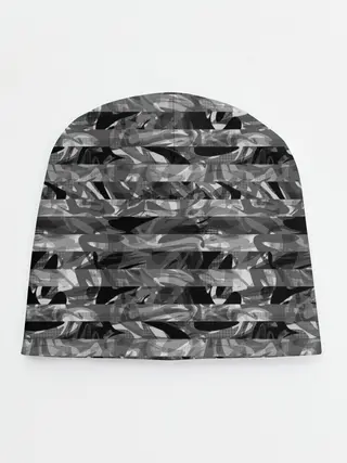 Детская шапка / Черно -белый полосатый узор