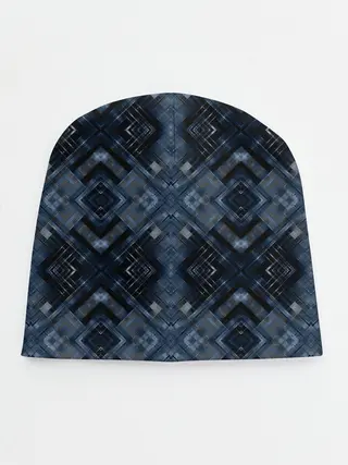 Детская шапка / Темный синий абстрактный узор