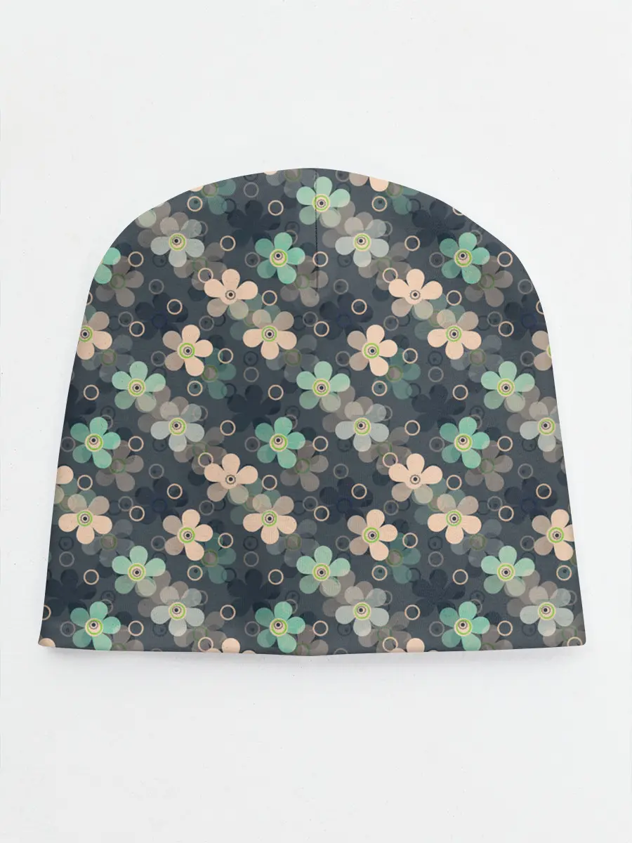 Детская шапка / Цветочный ретро узор