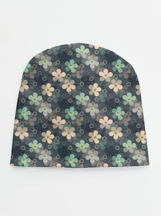 Детская шапка / Цветочный ретро узор