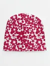 Детская шапка / Бело-красный цветочный