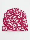 Детская шапка / Бело-красный цветочный
