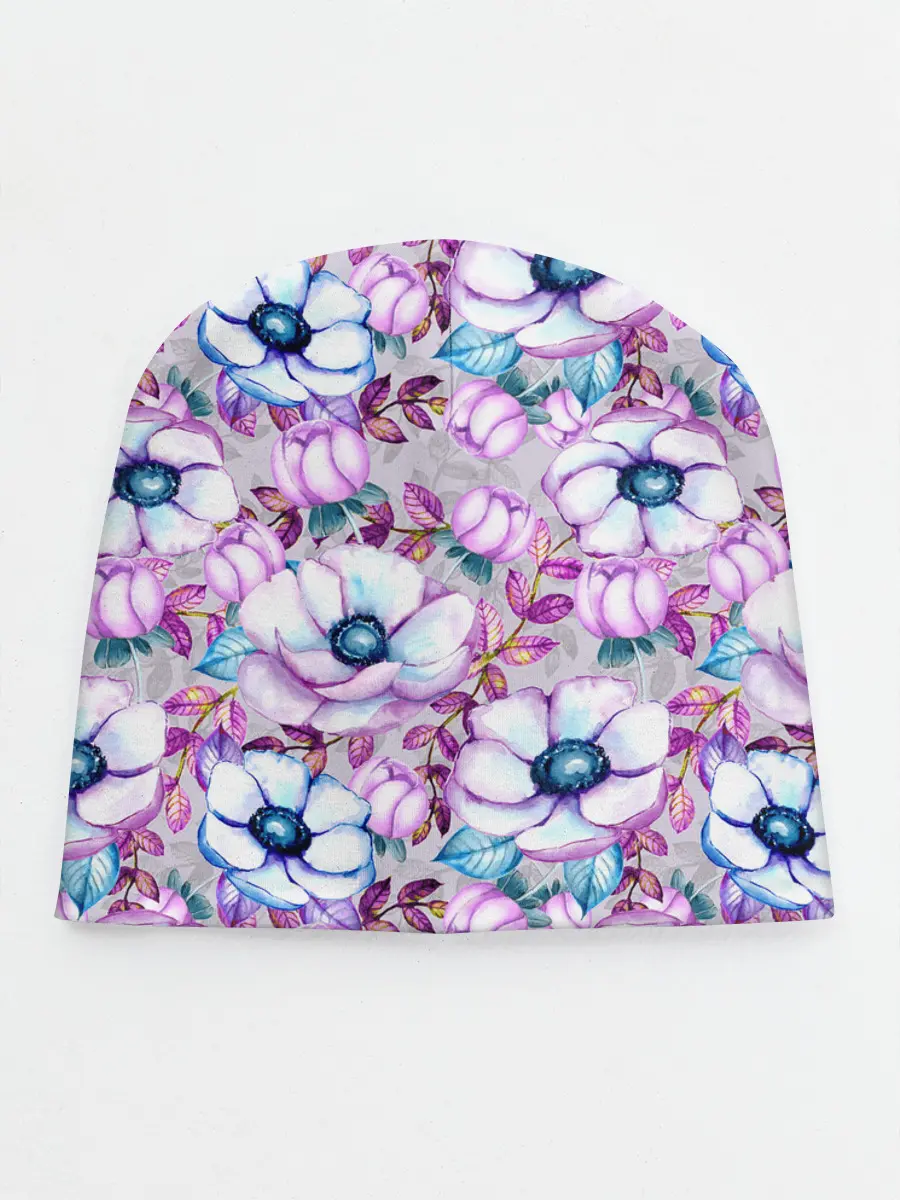 Детская шапка / Анемоны - цветочный ковер