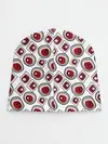 Детская шапка / Красно черный узор на белом